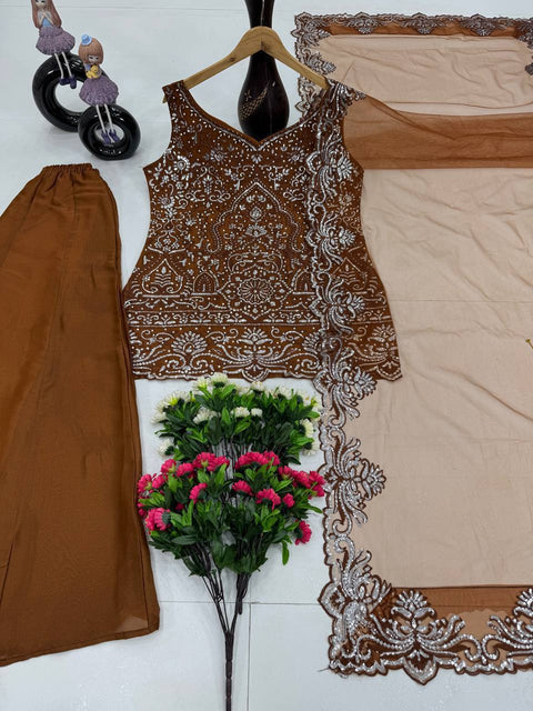 Designer Party Wear 3 Piece Suit Set