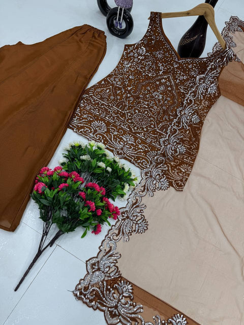 Designer Party Wear 3 Piece Suit Set