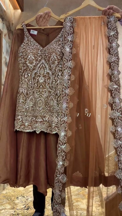 Designer Party Wear 3 Piece Suit Set