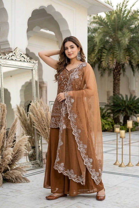 Designer Party Wear 3 Piece Suit Set