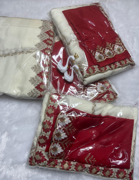 C-Pallu Work Saree with Lehariya Design & Embroidery Sequence Blouse