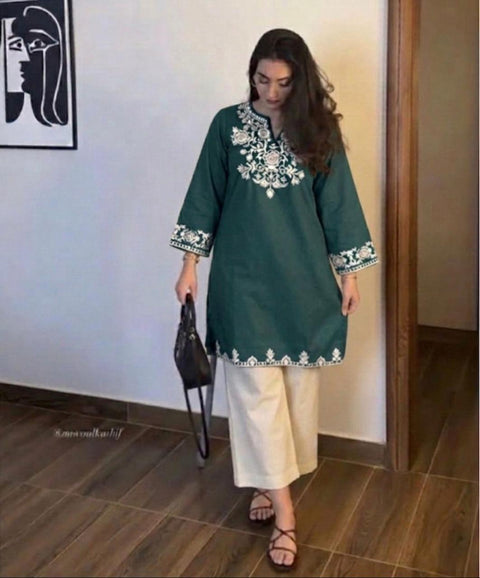 Premium Jaipur Cotton Cord Set with Embroidery Work & Pocket Design
