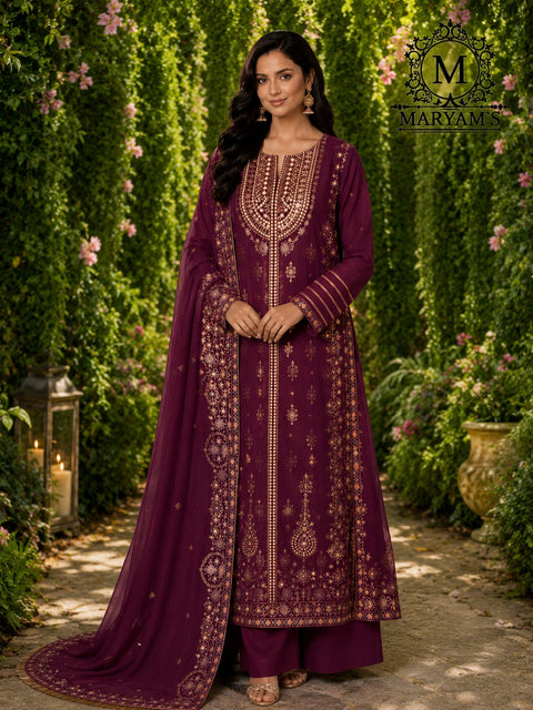 Elegant Pakistani Style Embroidered Dress