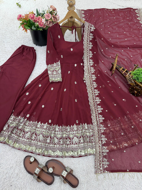 Elegant Party Wear Gown with Dupatta Set