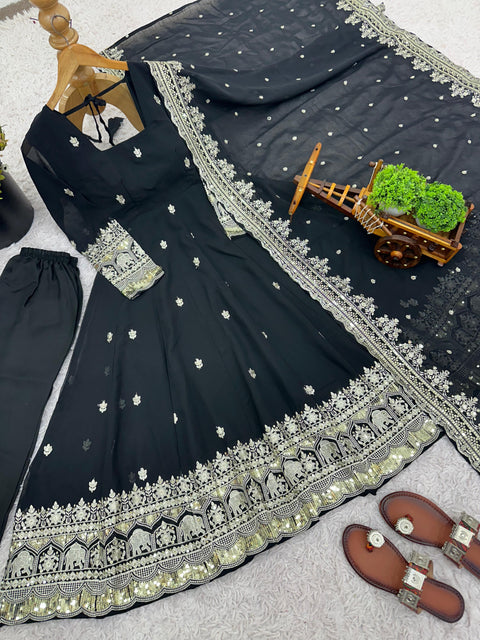 Elegant Party Wear Gown with Dupatta Set