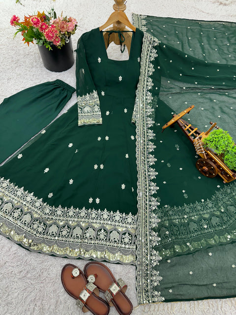 Elegant Party Wear Gown with Dupatta Set