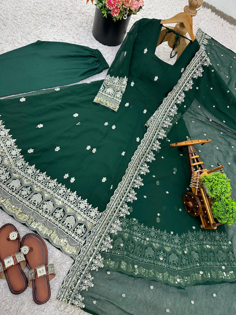 Elegant Party Wear Gown with Dupatta Set