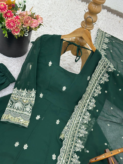 Elegant Party Wear Gown with Dupatta Set
