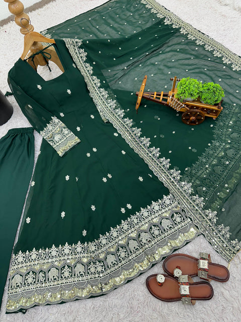 Elegant Party Wear Gown with Dupatta Set