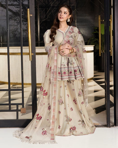 Party Wear Peplum Sharara with Net Dupatta