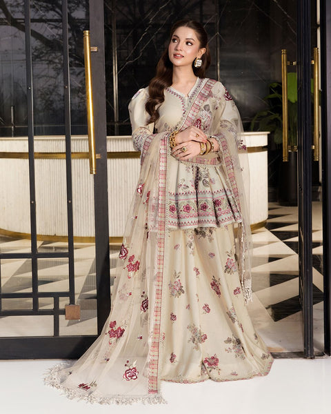 Party Wear Peplum Sharara with Net Dupatta