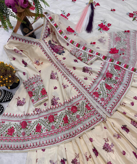 Party Wear Peplum Sharara with Net Dupatta