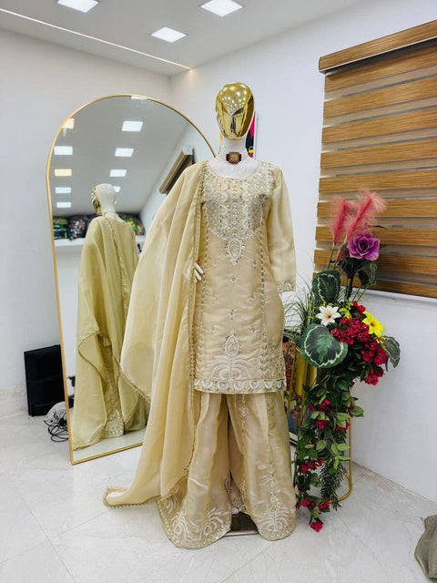 Designer Sharara Suit Set with Dupatta