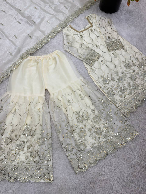 Designer GMY Silk Sharara Set with Dupatta