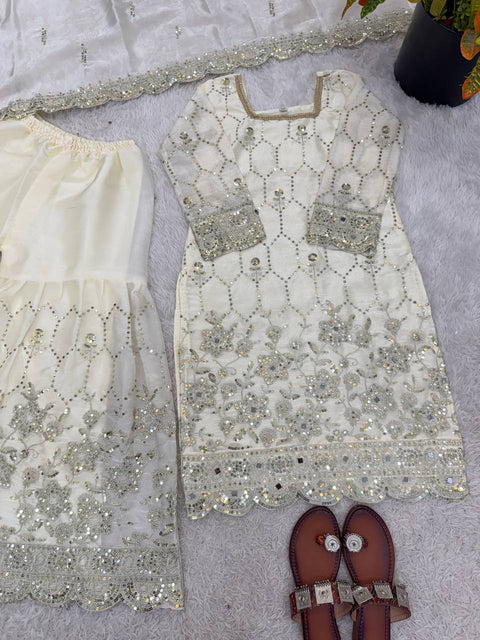 Designer GMY Silk Sharara Set with Dupatta