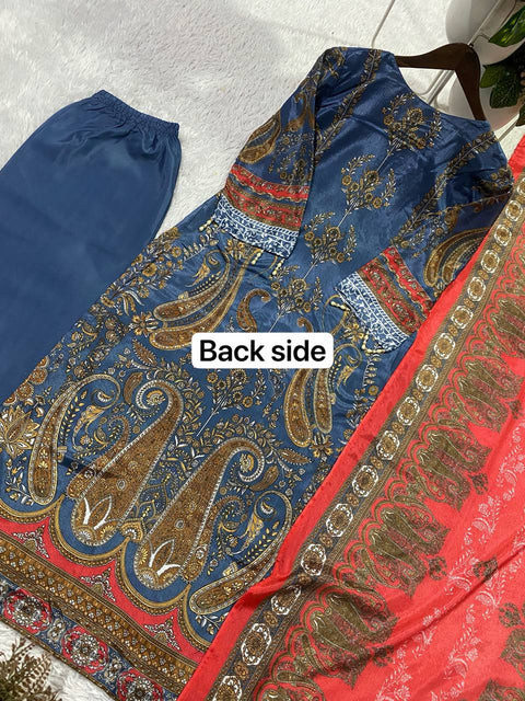 Printed Ethnic Wear Set with Dupatta