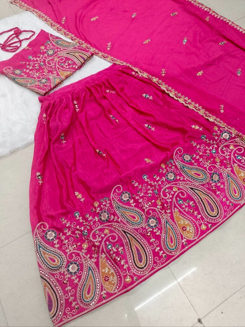 Elegant Embroidered Lehenga with Dupatta
