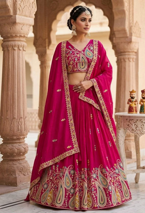 Elegant Embroidered Lehenga with Dupatta