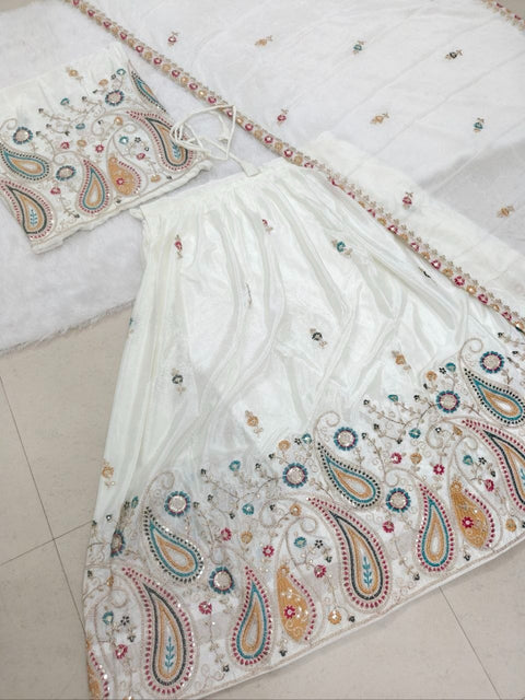 Elegant Embroidered Lehenga with Dupatta