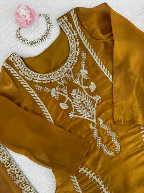 Designer Silk Palazzo Set with Dupatta