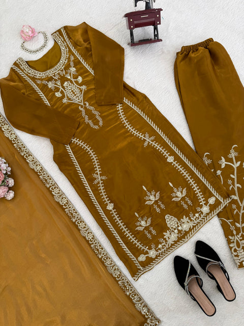 Designer Silk Palazzo Set with Dupatta