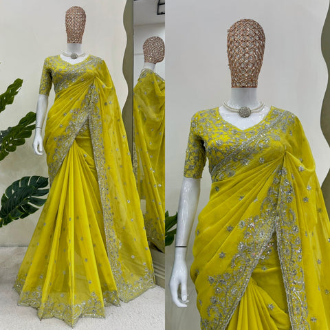 Elegant Sequence Work Silk Saree Collection