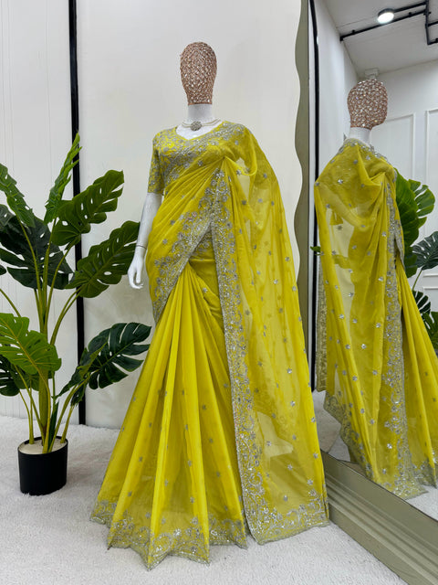 Elegant Sequence Work Silk Saree Collection