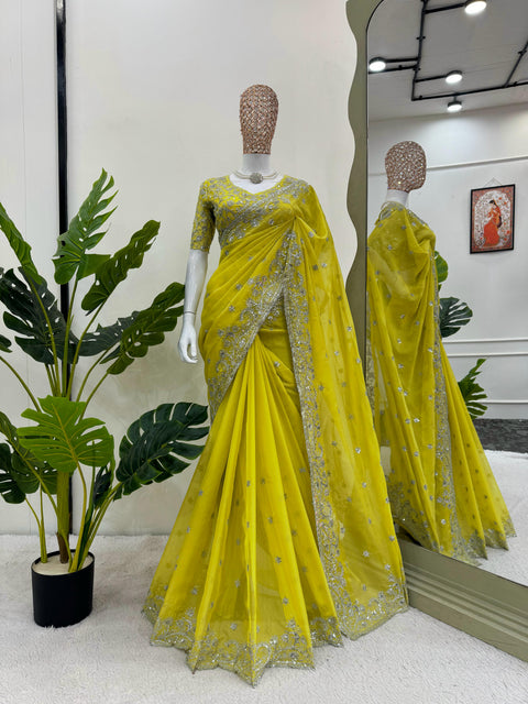 Elegant Sequence Work Silk Saree Collection
