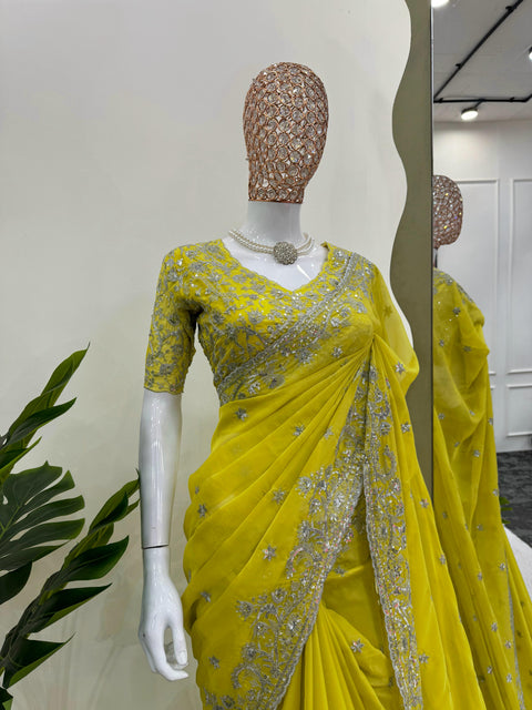 Elegant Sequence Work Silk Saree Collection