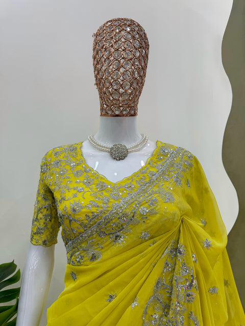 Elegant Sequence Work Silk Saree Collection