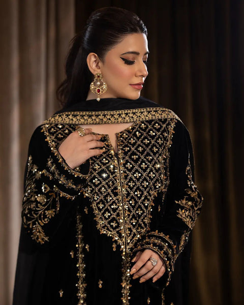 Elegant Velvet Top & Bottom Set for Women