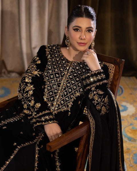 Elegant Velvet Top & Bottom Set for Women