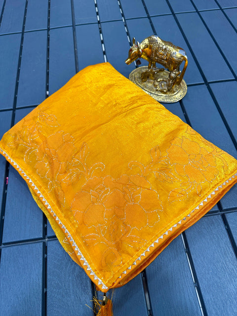 Premium Fendi Silk Saree with Floral Rose Print Collection