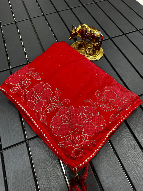 Premium Fendi Silk Saree with Floral Rose Print Collection