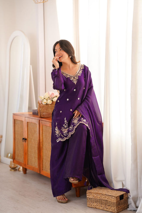 Ethnic Designer Suit Set with Embroidery Work Collection