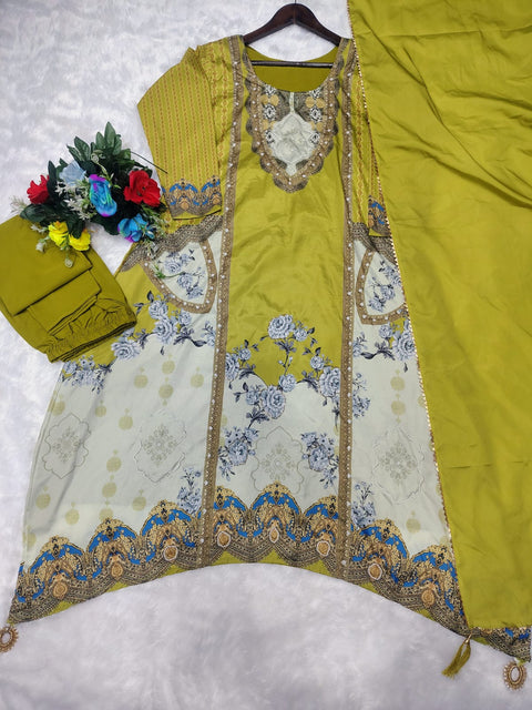 Premium Crepe Kurta Pant Set with Dupatta