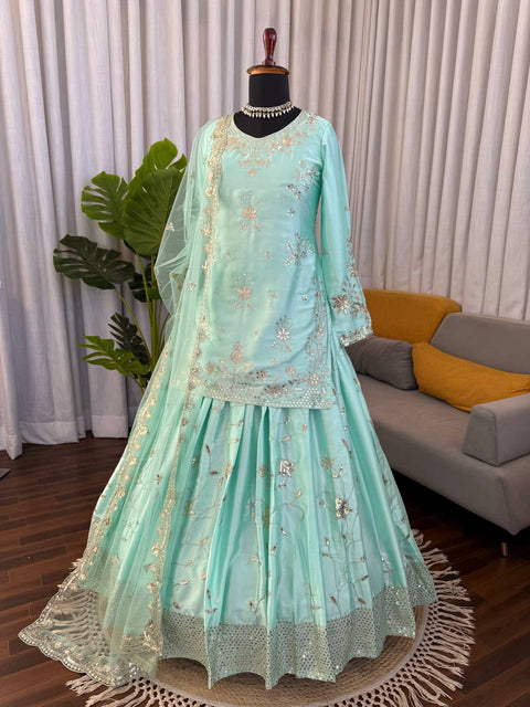 Elegant Party Wear Lehenga Set with Dupatta
