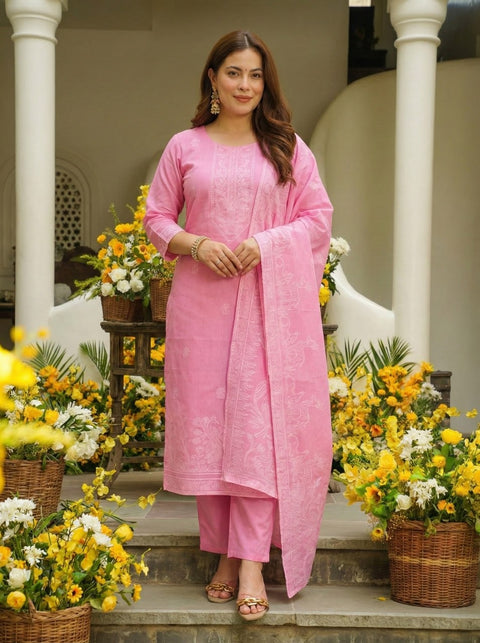 Elegant Pure Cotton Straight Kurta Set