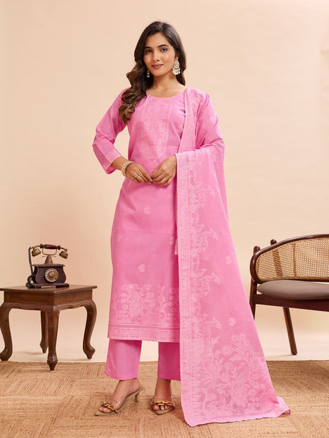 Elegant Pure Cotton Straight Kurta Set
