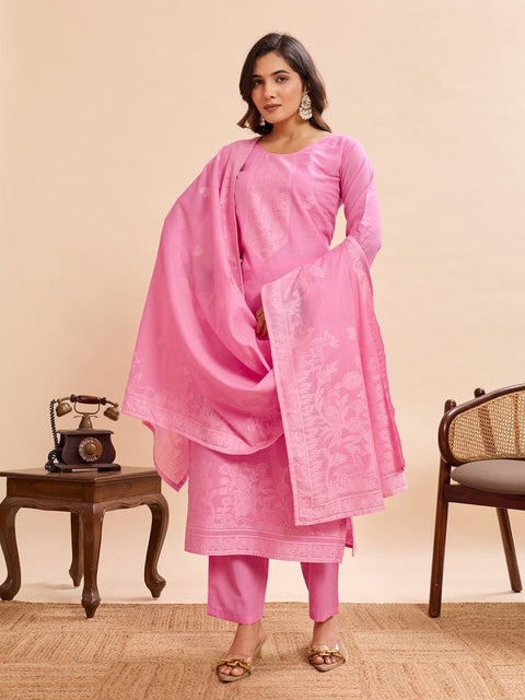 Elegant Pure Cotton Straight Kurta Set