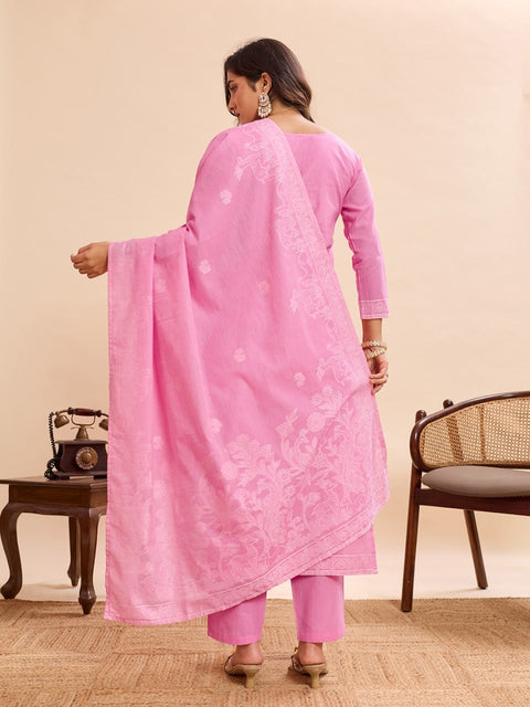 Elegant Pure Cotton Straight Kurta Set