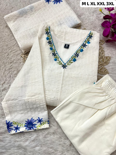 Sequence Silk Digital Print Kurti Set with Pant