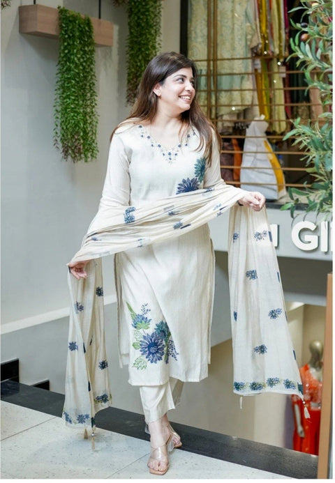 Sequence Silk Digital Print Kurti Set with Pant