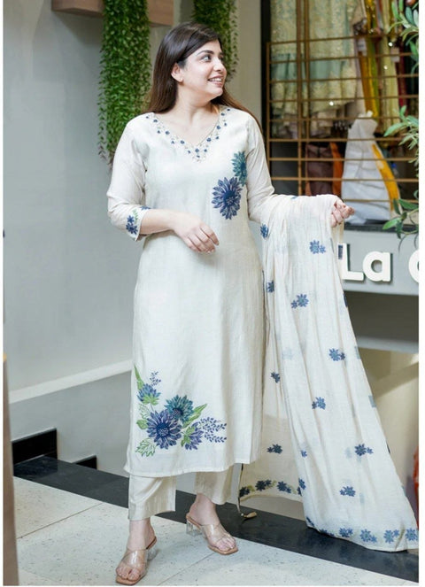 Sequence Silk Digital Print Kurti Set with Pant