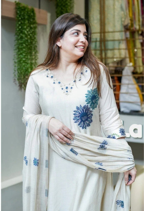 Sequence Silk Digital Print Kurti Set with Pant