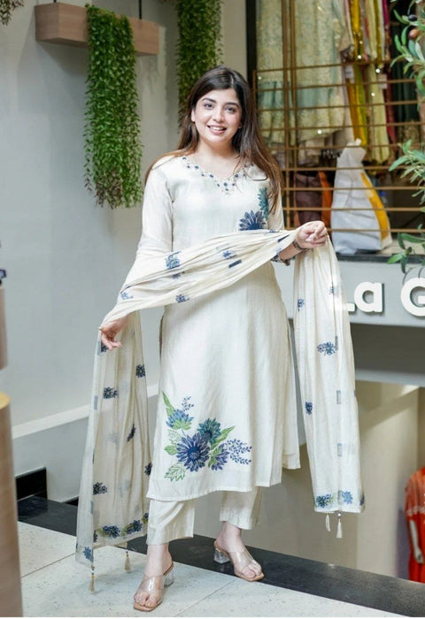 Sequence Silk Digital Print Kurti Set with Pant