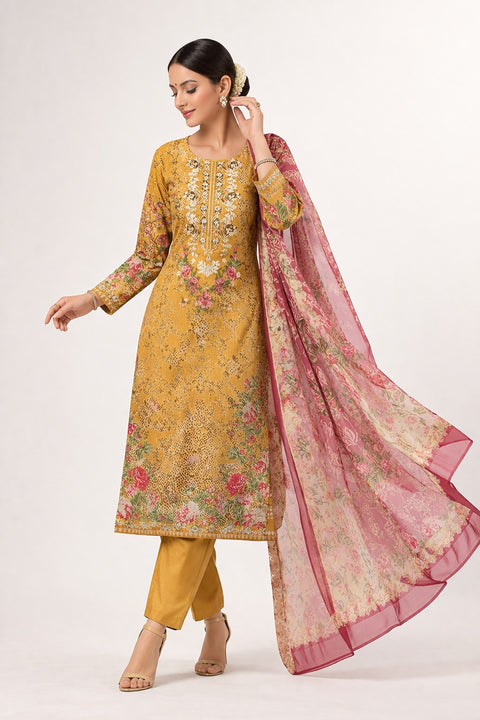 Elegant Pakistani Print Kurti Set with Embroidery Work