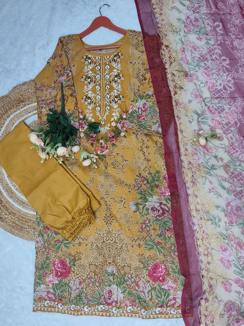 Elegant Pakistani Print Kurti Set with Embroidery Work