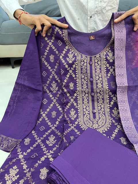Banarasi Silk Style Readymade Suit Set