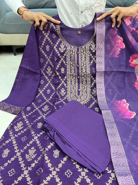 Banarasi Silk Style Readymade Suit Set